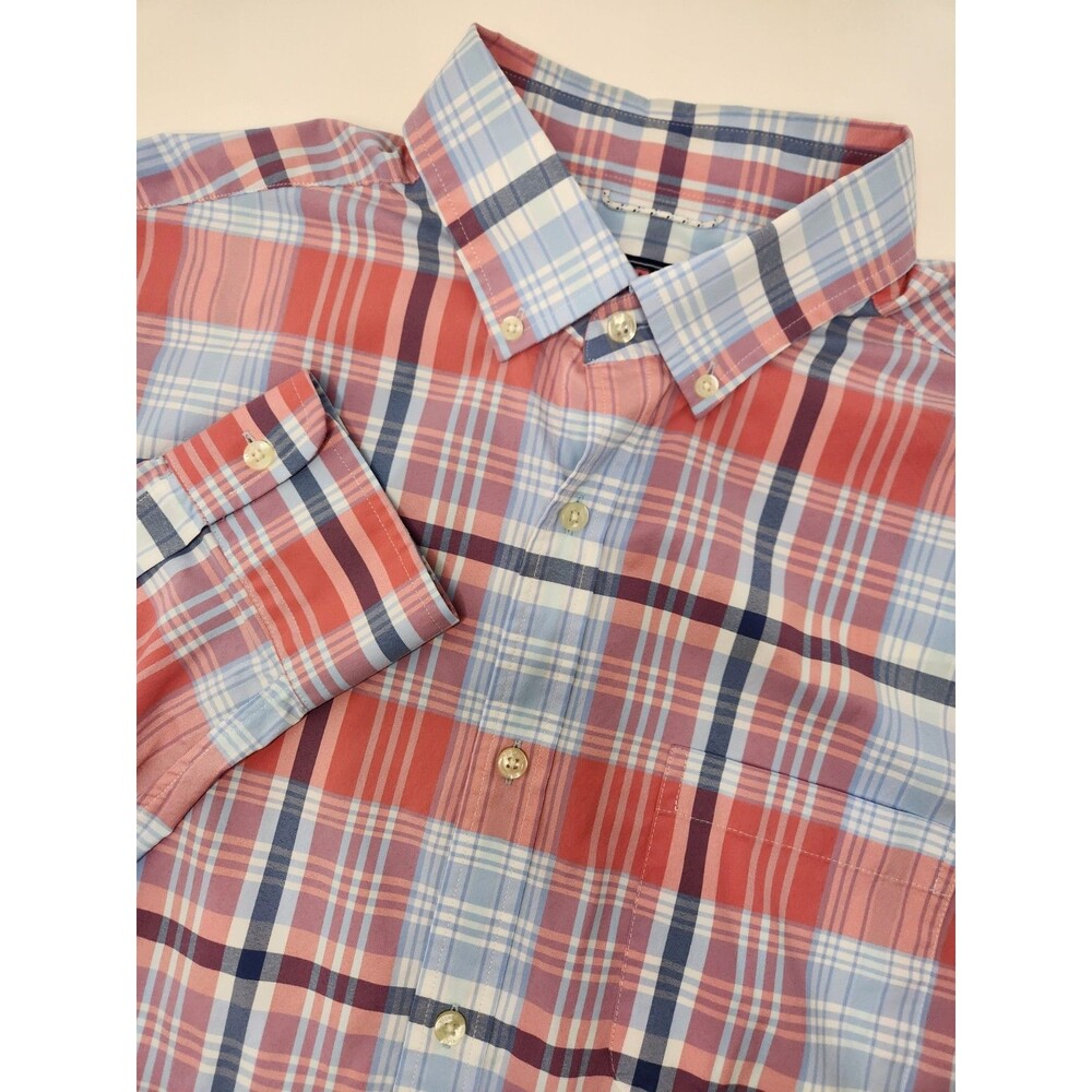 Vineyard Vines Men's L Plaid Long Sleeve Performance Nylon Classic Murray Shirt